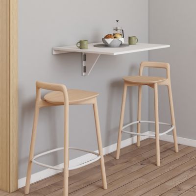 Table murale EXPRESS rabattable 2 personnes blanc L. 70 cm