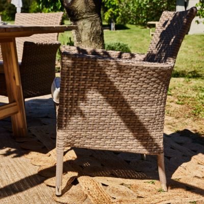 Table ovale 220x115 et 6 chaises en rotin synthétique - Siena & Bolonia