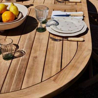 Table ovale 220x115 et 6 chaises en rotin synthétique - Siena & Bolonia