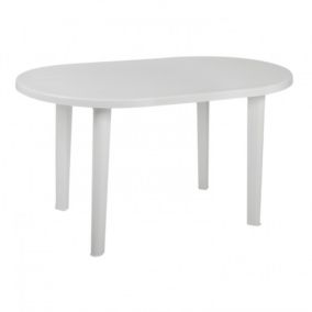 Table ovale blanche Breeze en résine 137x85x72cm O91