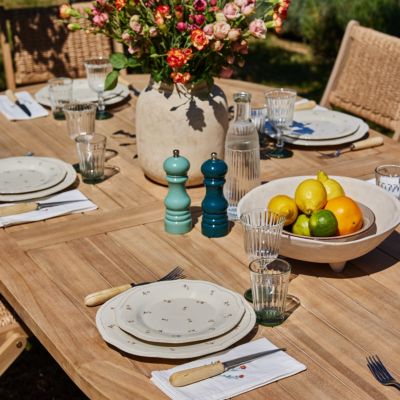 Table ovale de jardin 220x115 et 6 chaises en corde noire - Siena & Zanzibar