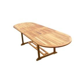 Table ovale en teck aspect huilé HAASI L.200-300 P.100 cm
