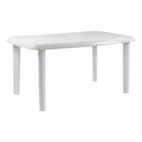 Table ovale/rectangulaire en résine Vistara blanche 140x85x72cm O91