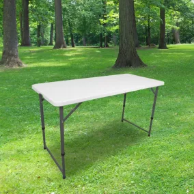 Table Pliante 120x60 cm Blanc Hauteur Réglable