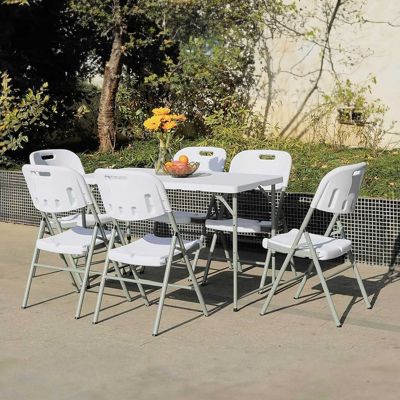 Table Pliante 122cm Rectangulaire Blanche Catering 7house