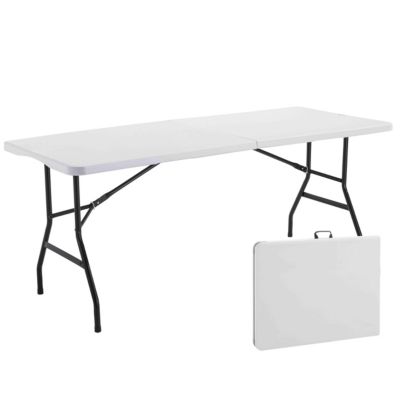 Table pliante 180 cm et 2 bancs pliables Oviala