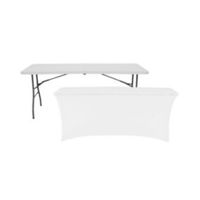 Table Pliante 240cm Blanche + Housse Catering 7house