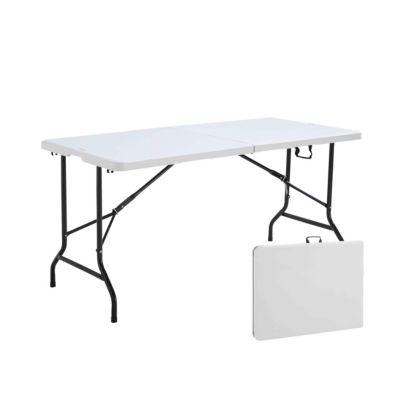 Table Pliante Blanche 152 x 70 x 74 cm, Blanc   Oviala