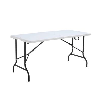 Table Pliante Blanche 152 x 70 x 74 cm, Blanc   Oviala