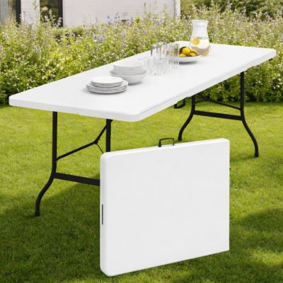 Table pliante d'appoint portable 180 cm pour camping ou réception