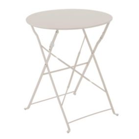 Table pliante en acier beige clair  Oviala