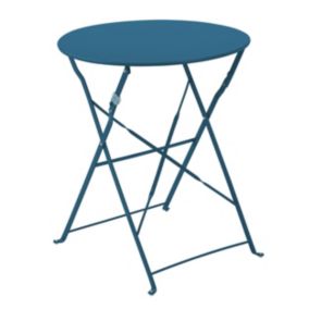 Table pliante en acier bleu pacific  Oviala