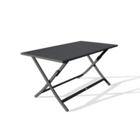 Table pliante rectangulaire en aluminium Marius mat gris anthracite H. 73cm x l. 80cm - CITY GARDEN