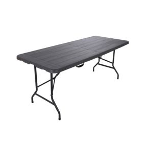 Table Pliante Rectangulaire Gris Foncé Acier en Plastique Rebecca Mobili