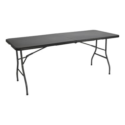 Table Pliante Rectangulaire Noir 180x74cm Thinia Home