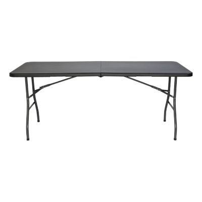 Table Pliante Rectangulaire Noir 180x74cm Thinia Home