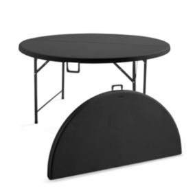 Table pliante ronde 8 personnes noire  Oviala