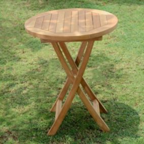 Table pliante ronde en teck massif Bistrot  60 cm