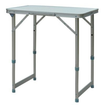 Table pliante table de camping table de jardin hauteur réglable aluminium MDF blanc