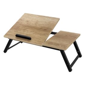 Table pour Ordinateur Portable pour Lit/Sofa, Pliable, Chêne, Bois