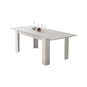 Table à rallonge Albatera, Console extensible, Table à manger extensible, Console de cuisine extensible, 160/220x88h75 cm, Blanc