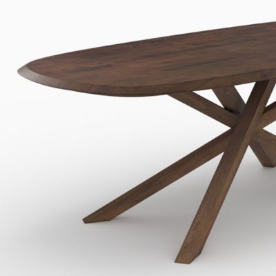 Table rectangulaire en bois d'hévéa massif foncé 10 personnes - Aladin