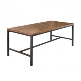 Table repas 180 cm bois rustique métal noir industriel - FACTORY