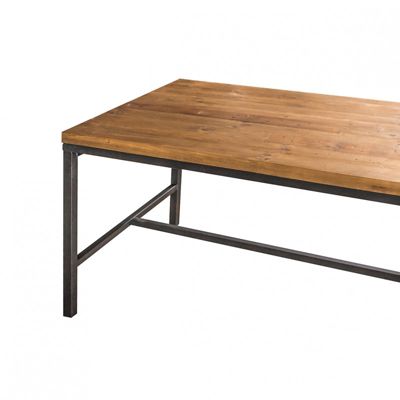 Table repas 180 cm bois rustique métal noir industriel - FACTORY