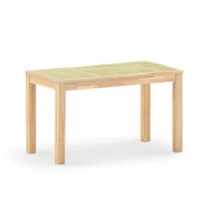 Table repas de jardin 125x65 en bois et céramique vert - Bisbal