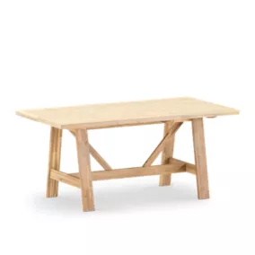 Table repas de jardin 168x87 en bois et céramique beige - Bisbal