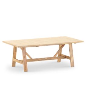 Table repas de jardin 205x105 en bois et céramique beige - Bisbal