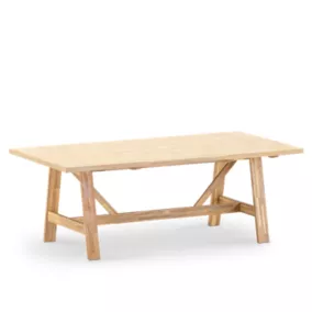 Table repas de jardin 205x105 en bois et céramique beige - Bisbal