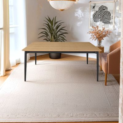 Table repas extensible 200-300 cm placage bois et pieds métal - JOLENE