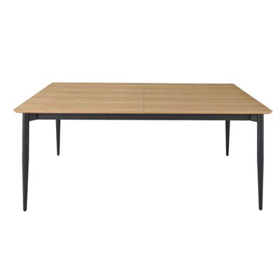 Table repas extensible 200-300 cm placage bois et pieds métal - JOLENE