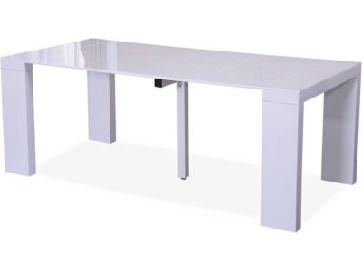 Table repas extensible "Dina"  20040 x 94 x 75 cm  Blanc laqué