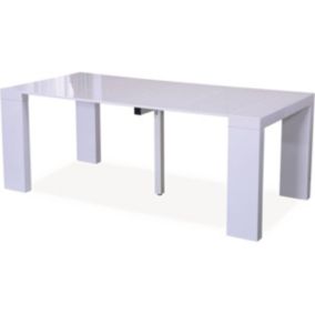 Table repas extensible "Dina"  20040 x 94 x 75 cm  Blanc laqué