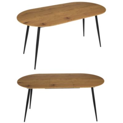 Table repas extensible en métal et bois 4 à 6 personnes