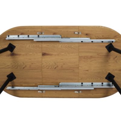 Table repas extensible en métal et bois 4 à 6 personnes