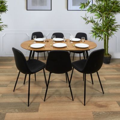 Table repas extensible en métal et bois 4 à 6 personnes