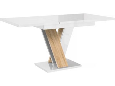 Table repas extensible "Masiv"  120160 x 80 x 75 cm  Blanc brillantSonoma