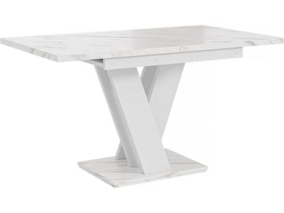 Table repas extensible "Masiv"  120160 x 80 x 75 cm  Effet MarbreBlanc