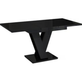 Table repas extensible "Masiv"  120160 x 80 x 75 cm  Noir brillant