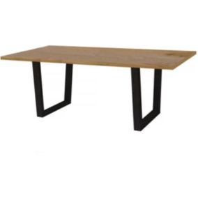 Table repas "Hollywood"  200 x 100 x 76 cm  couleur: Chêne  Noir