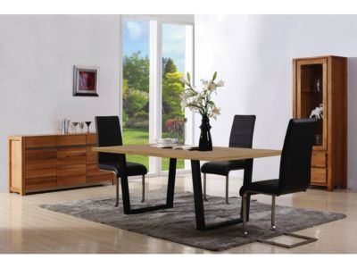 Table repas "Hollywood"  200 x 100 x 76 cm  couleur: Chêne  Noir