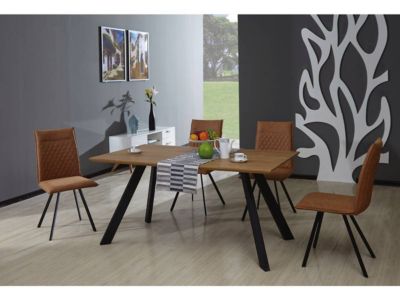 Table repas "Manhattan" Chêne  Noir  160 x 90 x 75,5 cm