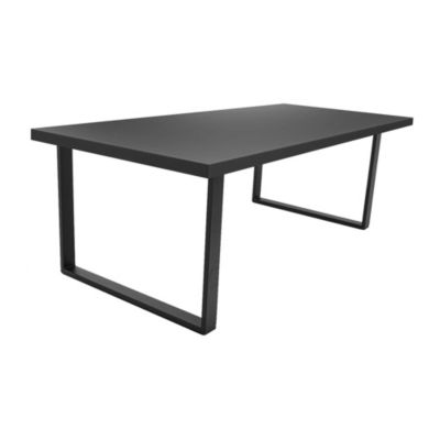 Table repas rectangulaire Frankystar 220x100 cm bois multicouche et acier noir