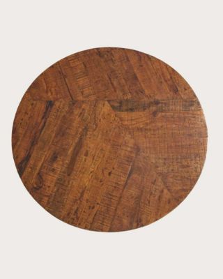 Table repas ronde en bois massif et pied tulipe doré D110 cm 6 pers - Uniqka