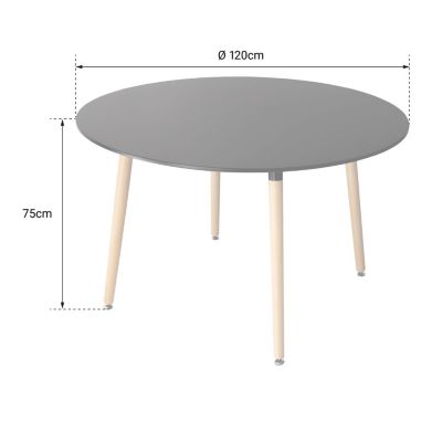 Table ronde 120cm noire MARTHA - HAPPY GARDEN