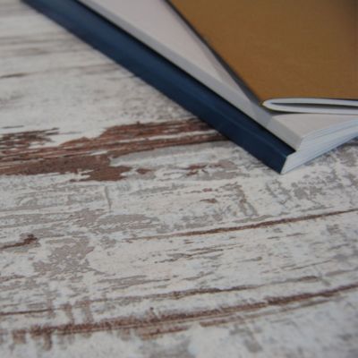 Table ronde 120cm - pied blanc, plateau chêne islande - Restootab