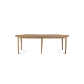 Table ronde 6 pieds fuseau 105 cm + 3 rallonges bois - VICTORIA